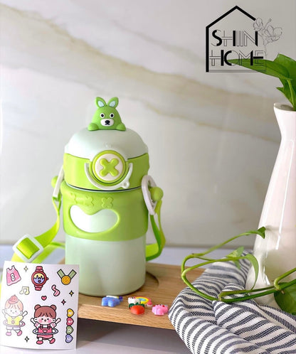 Sweet Insulated Steel Teddy Bottle (with Stickers/Straps)