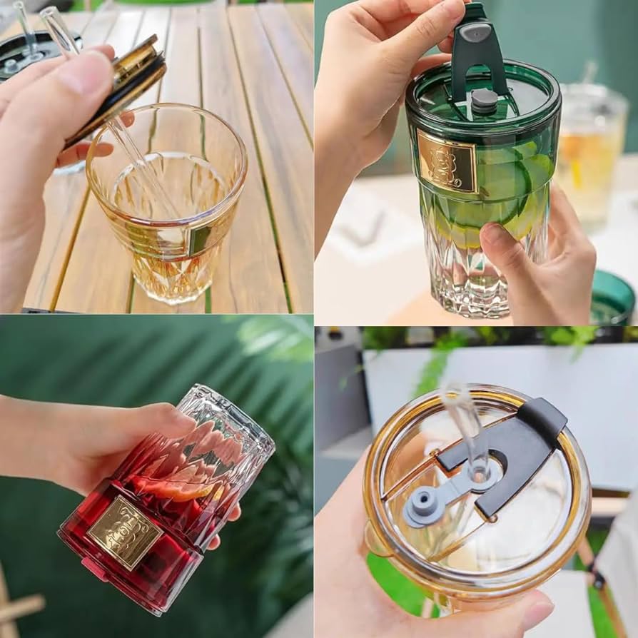 Summer Cooler Glass Sipper/Mug (With Straw)