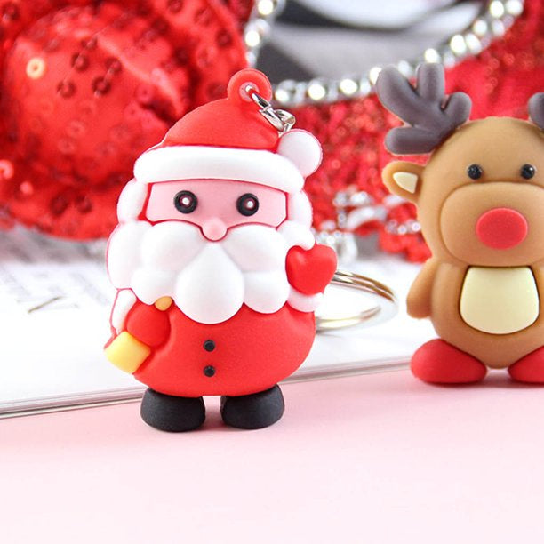 Cute Christmas Silicone Keychain - Set of 2 Pcs