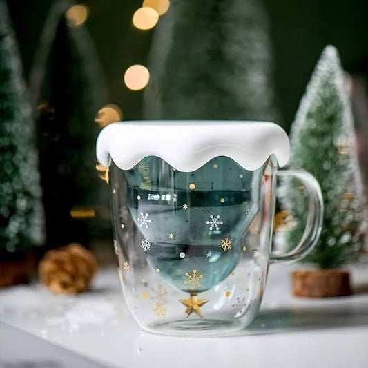 Christmas Tree Clear Double Wall Mug with Lid | Pinteresty Mug