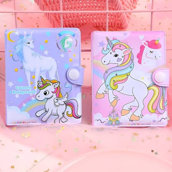 Cute Mini Unicorn Theme Pocket Diary With Pen