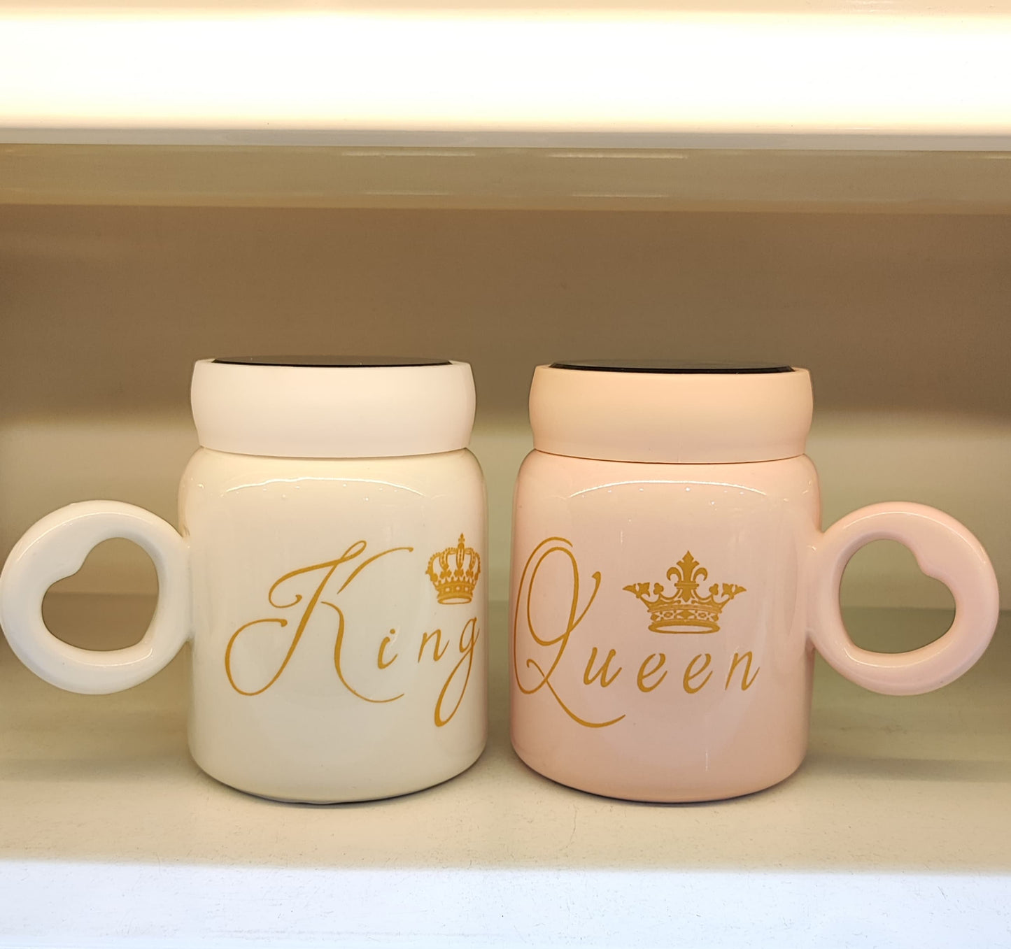 King & Queen Couple Mugs Set (Set of 2 Pcs)