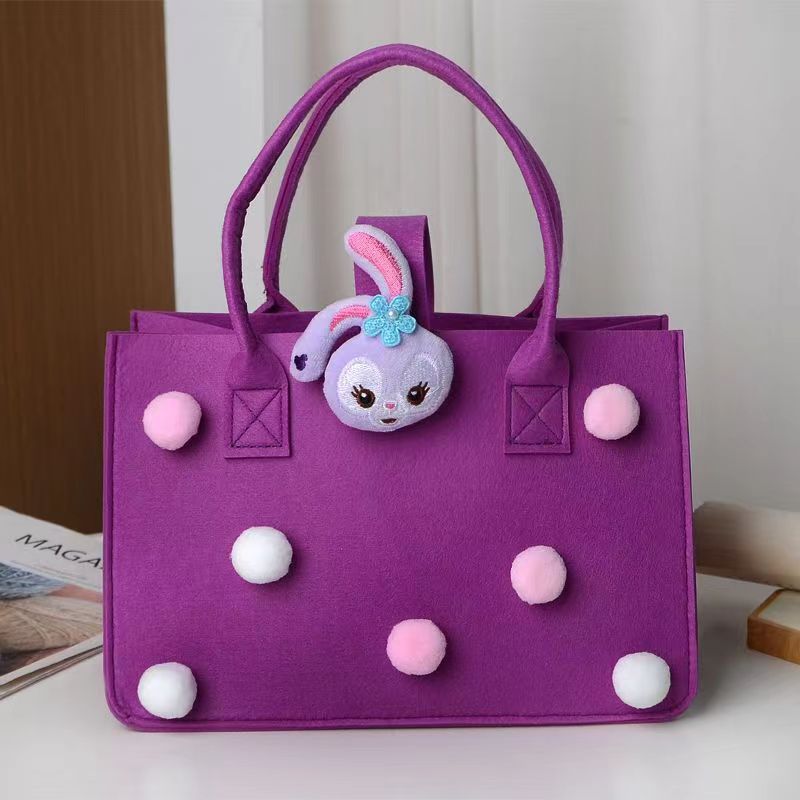 Cute Pom Pom Felt Bag