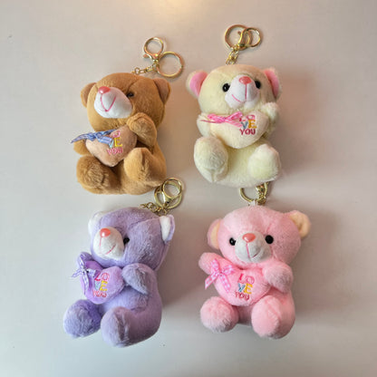 Love You Teddy Plushie Keychain