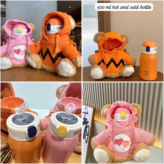 Teddy Bear Hoodie Bottle/Cute Bottle for Kids