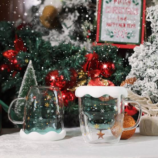 Christmas Tree Clear Double Wall Mug with Lid | Pinteresty Mug