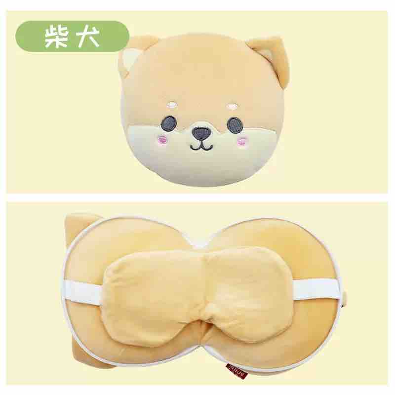 Kawaii Travel Neck Pillow with Eye Mask Combo