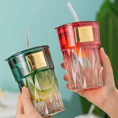 Summer Cooler Glass Sipper/Mug (With Straw)