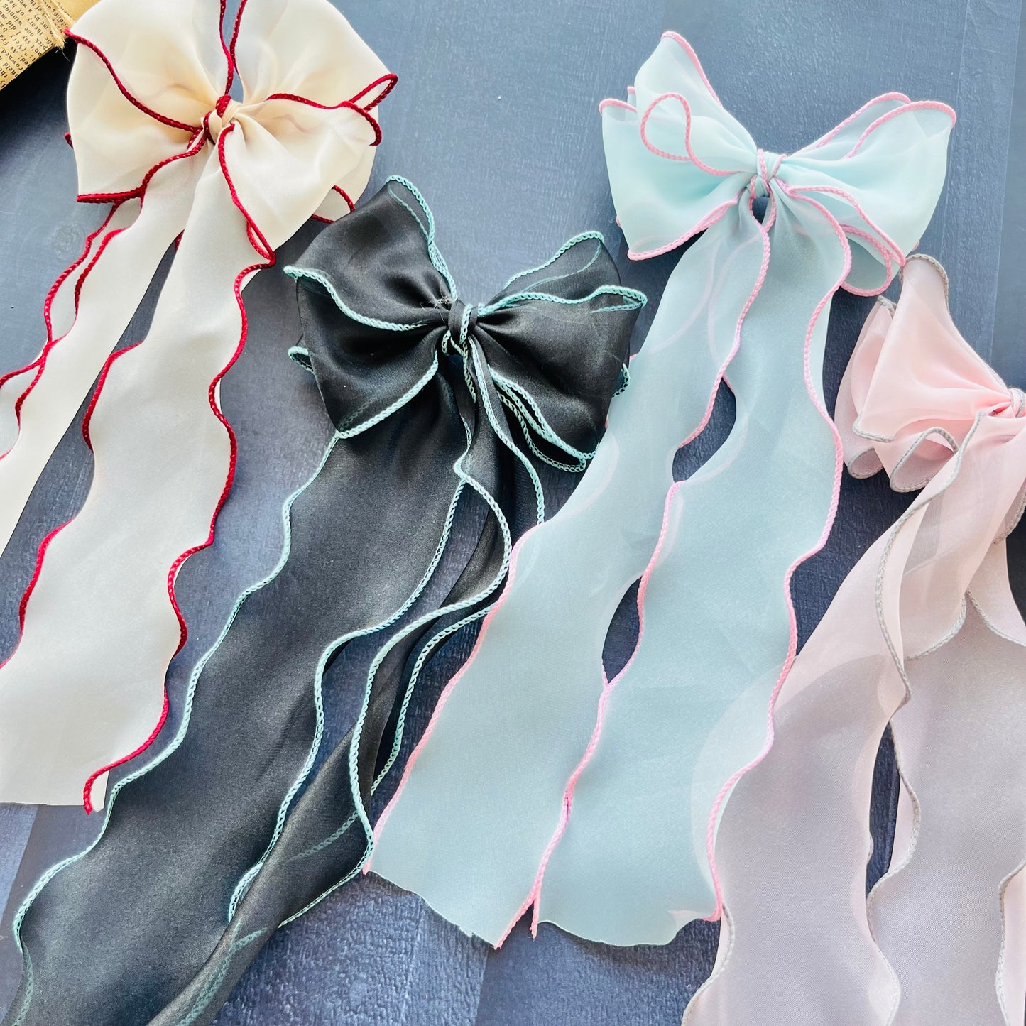 Cute Ruffle Long Tail Bows