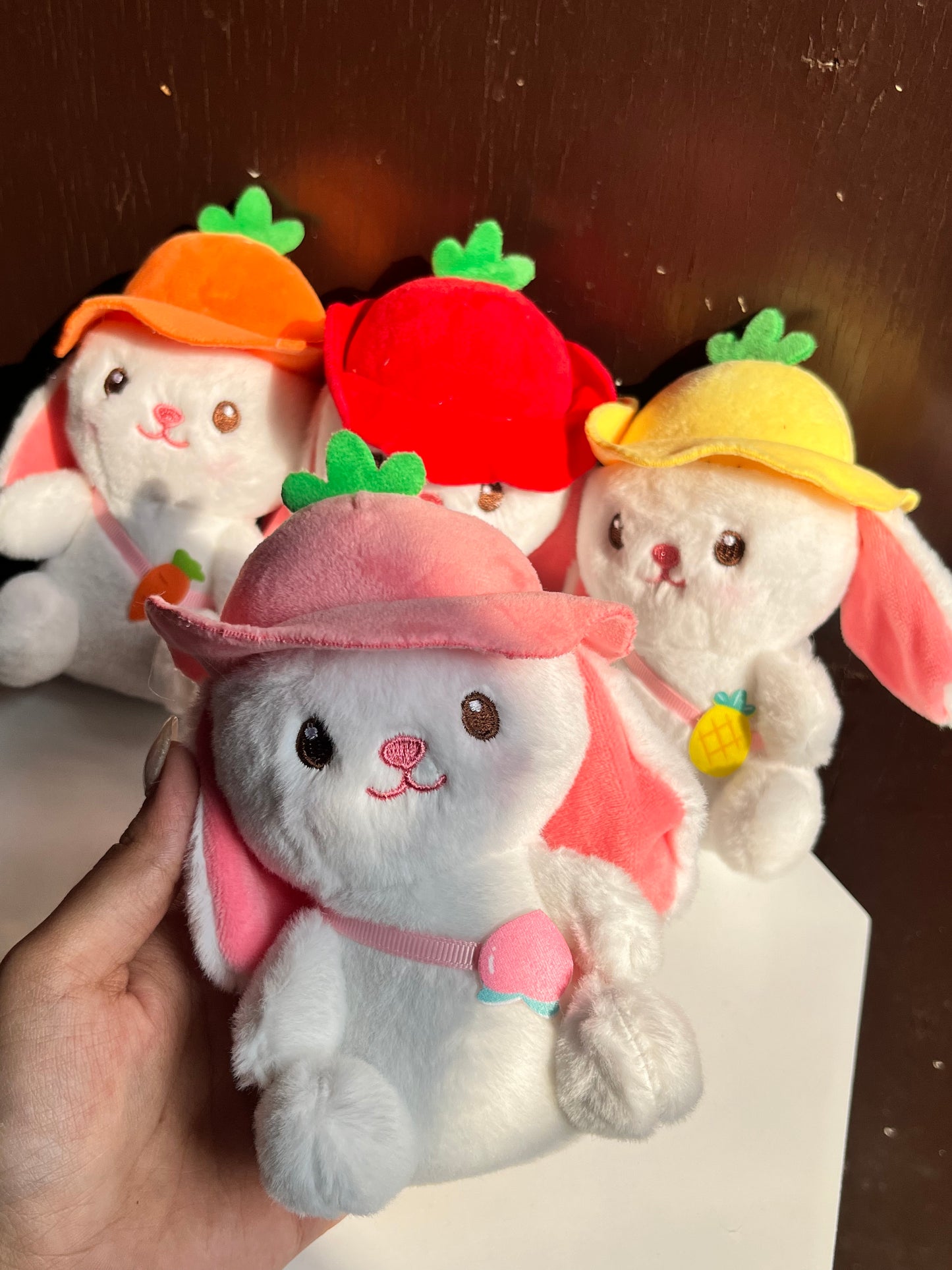 Rabbit Hat Plush Keychain