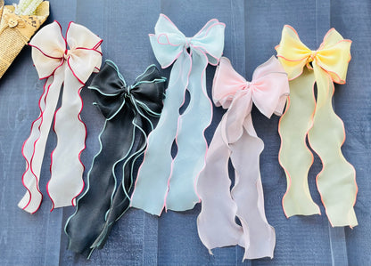Cute Ruffle Long Tail Bows