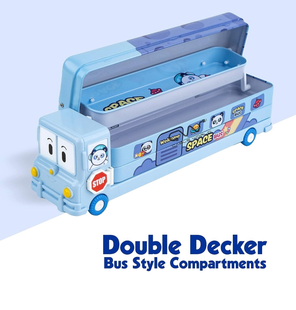 Double Deck Bus Geometry with Sharpener/Bus Pencil Box