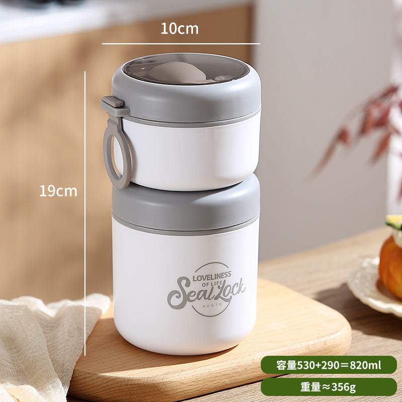 Double Layer Steel Lunch Box - 820 ML
