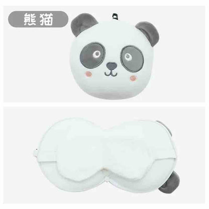 Kawaii Travel Neck Pillow with Eye Mask Combo