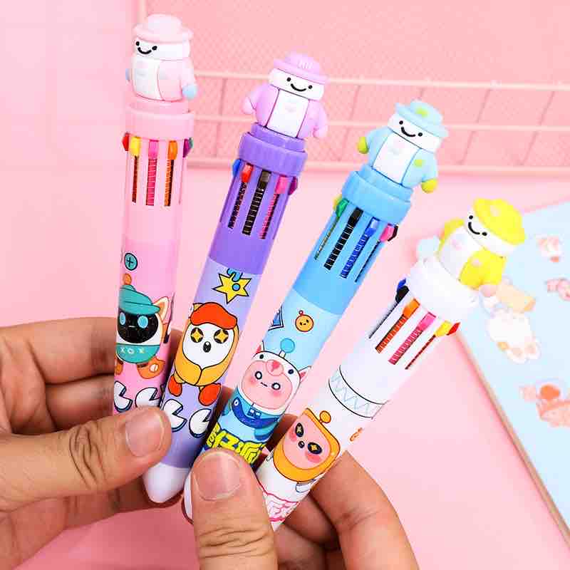 Cute Character Multicolor Pens Set | Kanjak Gift Pack