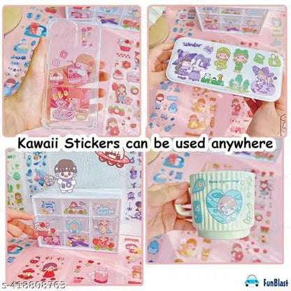 Cute Kawaii Stickers Pack|200 Pcs of Cute Washi Stickers for Journaling/Decorating/DIY