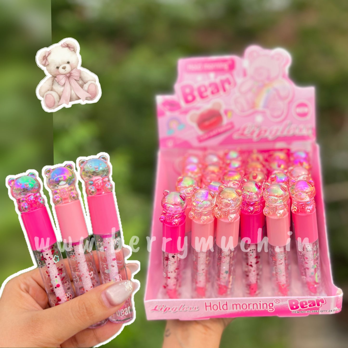 Rainbow Pink Teddy Lipgloss