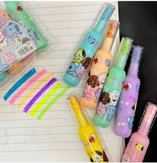 BT21 Bottle Highlighter Set-6pcs