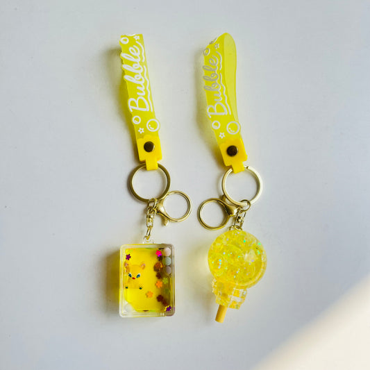 Yellow Floating Water Keychain |Buy 1 & Get 1 FREE