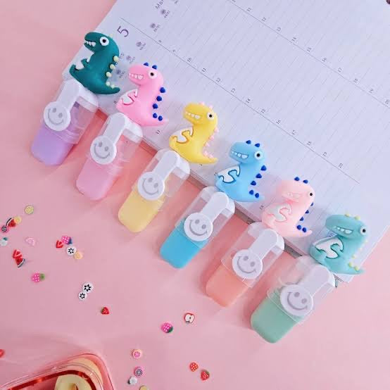 Dinosaur Topper Highlighters (Set of 6 Pcs)