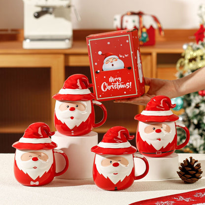 Cute Santa Christmas Ceramic Mug with Hat