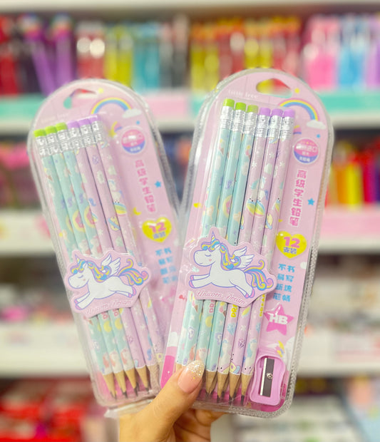 Pastel Unicorn Pencils Set