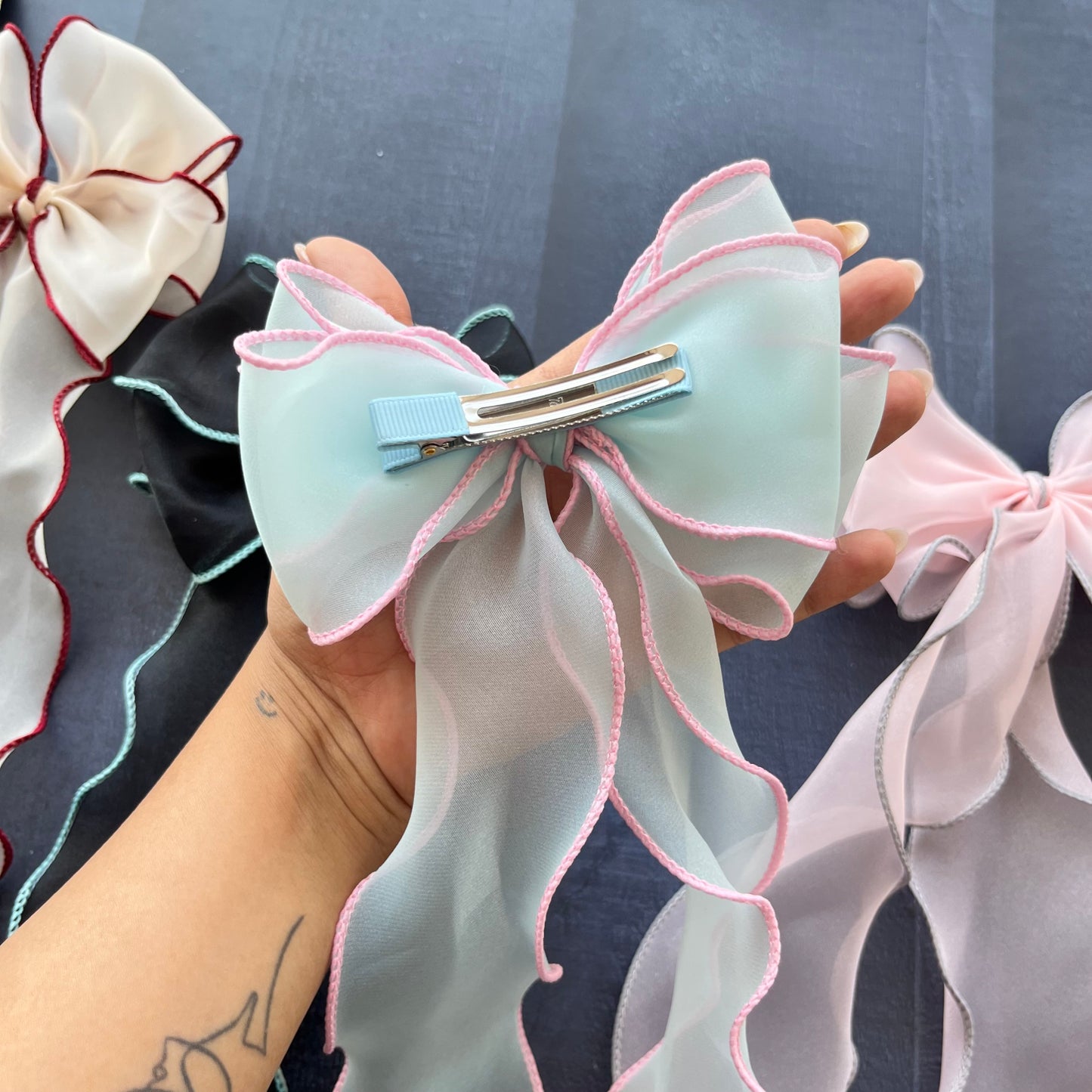 Cute Ruffle Long Tail Bows