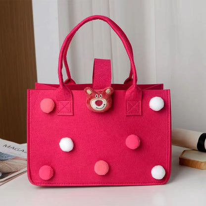 Cute Pom Pom Felt Bag