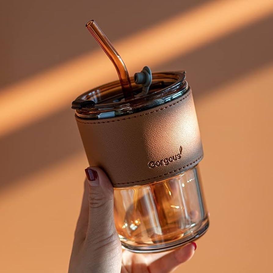 Gorgeous Coffee Mug with Straw/Glass Mug