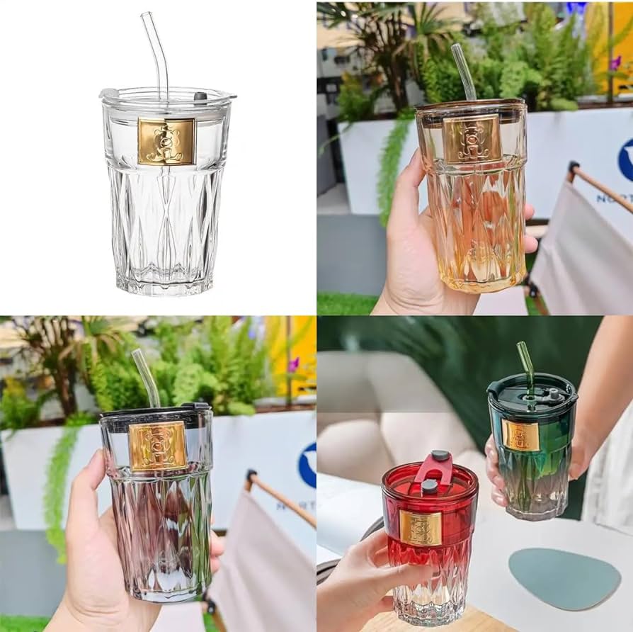 Summer Cooler Glass Sipper/Mug (With Straw)