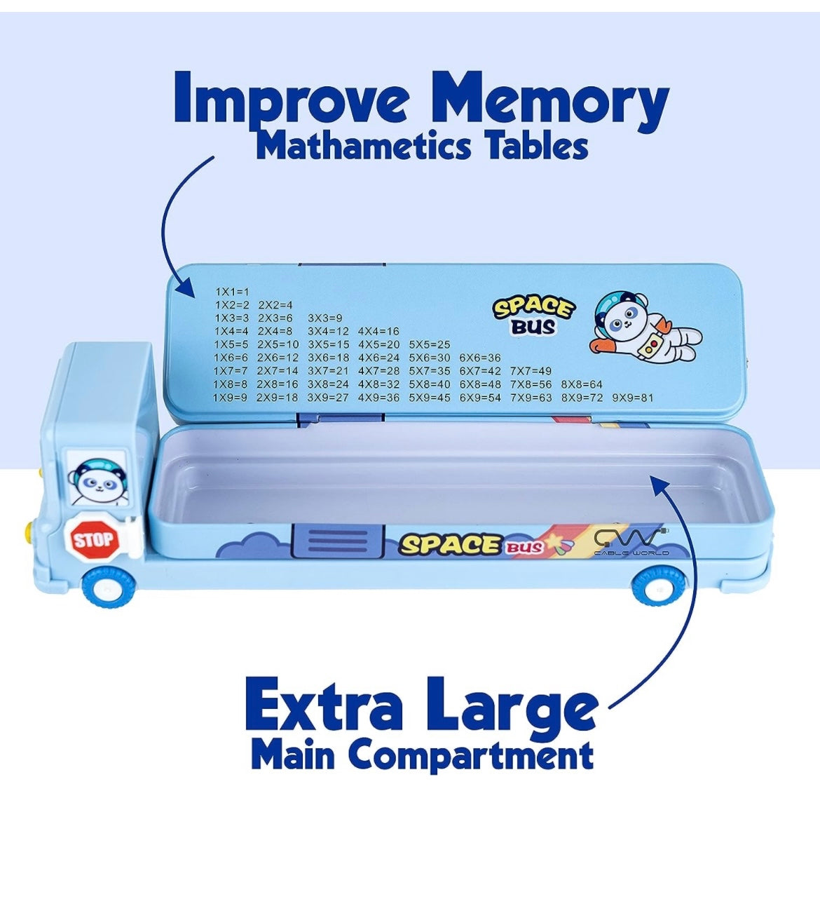 Double Deck Bus Geometry with Sharpener/Bus Pencil Box