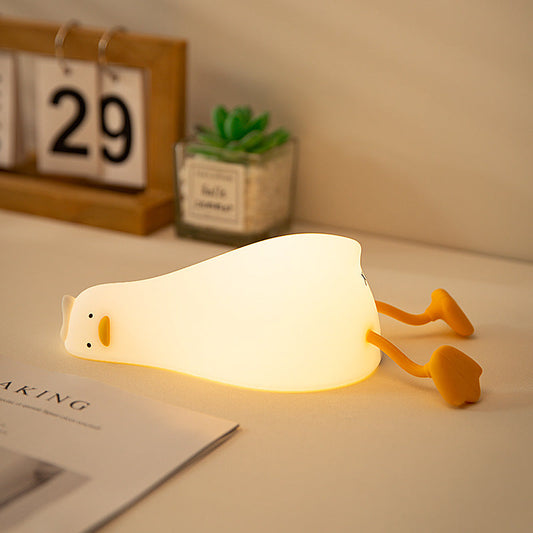 Lying Flat Duck Silicone Touch Night Lamp