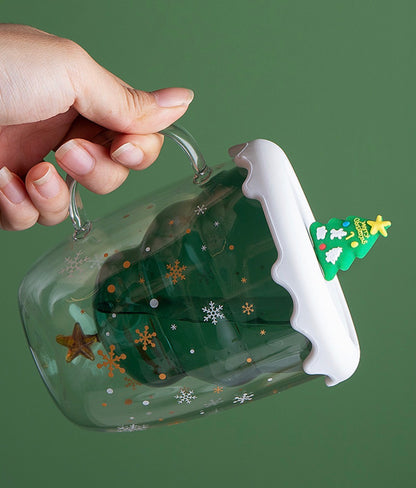 Christmas Tree Clear Double Wall Mug with Lid | Pinteresty Mug