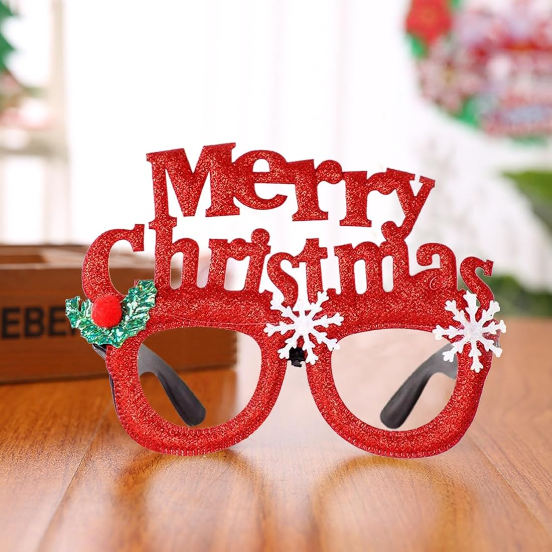 Merry Christmas Glitter Glasses