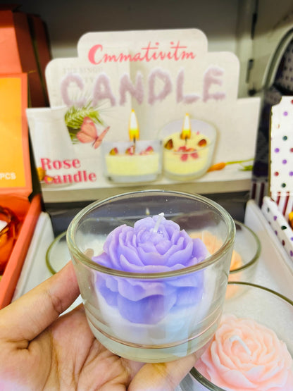 Rose Glass Scented Candle