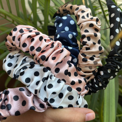 Polka Dot Scrunched Hairband