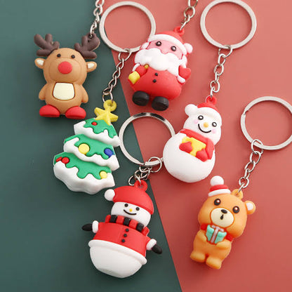 Cute Christmas Silicone Keychain - Set of 2 Pcs