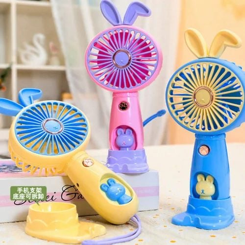 Cute Rabbit Portable Fan with Mobile Stand