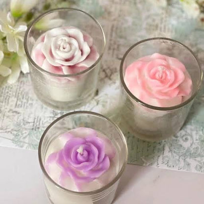 Rose Glass Scented Candle