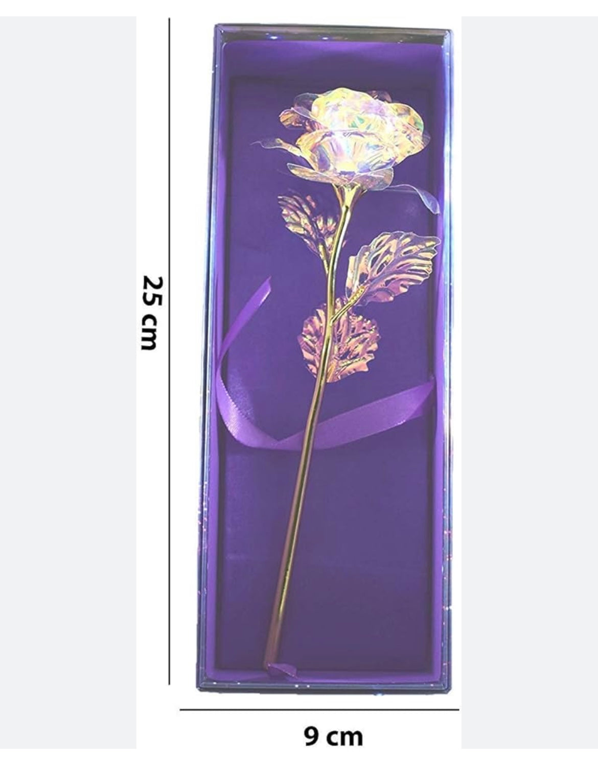 24k Gold Rose with LED Light/Holographic Effect