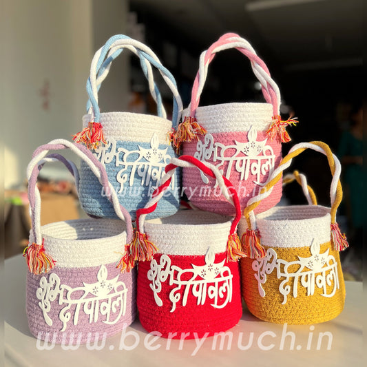 Shubh Deepawali Classic Jute Gift Basket