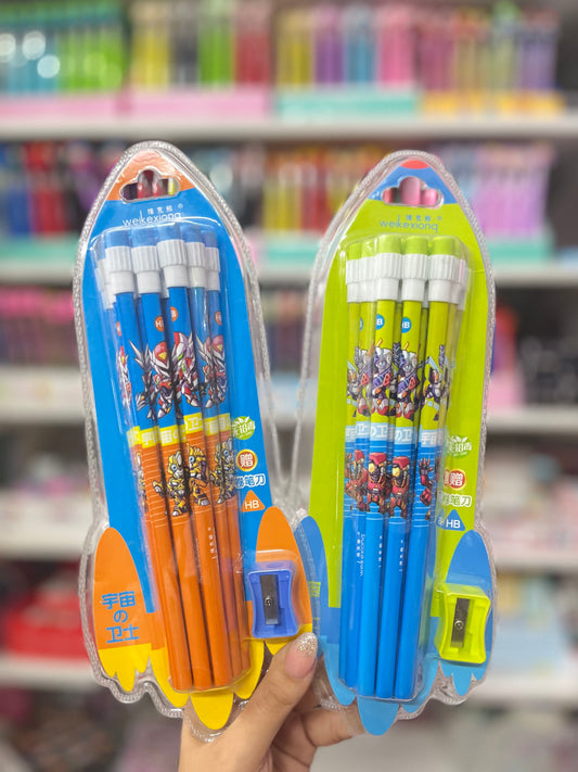 Rocket Theme Pencils Set