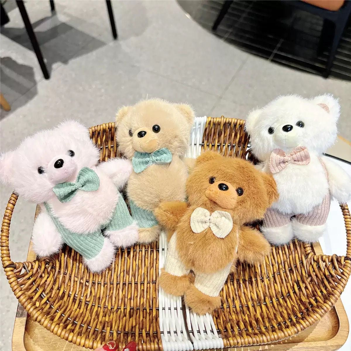 Dressed-up Teddy Plushie Keychain