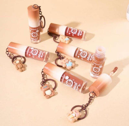 Kawaii Lipstick with Keychain & Teddy Charm