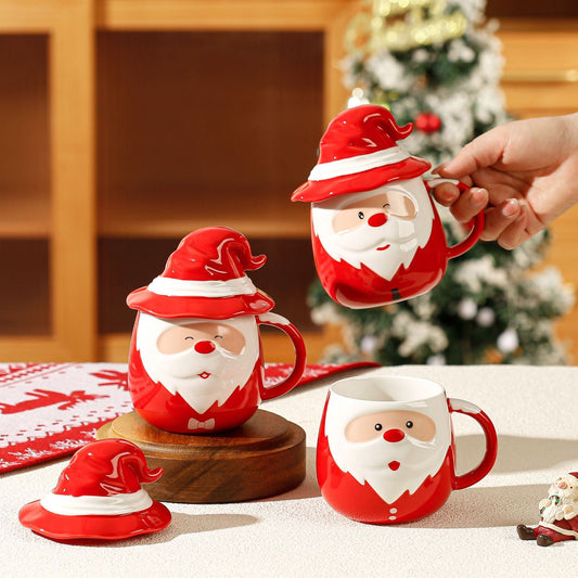 Cute Santa Christmas Ceramic Mug with Hat