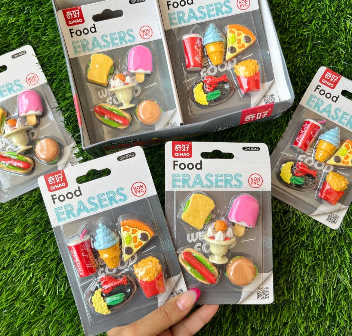 Food Theme Erasers Set