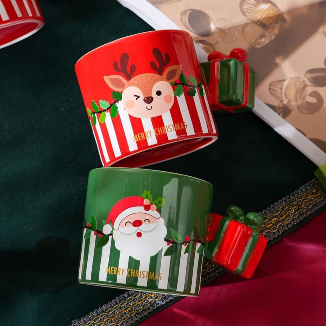 Christmas Santa Gift Ceramic Mug | Cute Christmas Mug