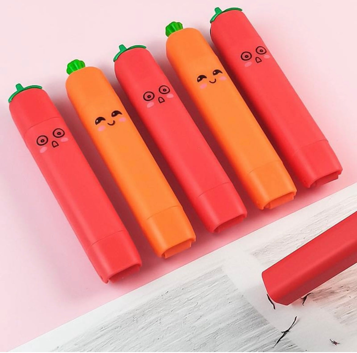 Strawberry Eraser With Roller Cleaner