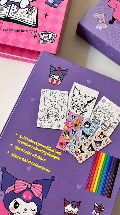 Kuromi Colouring Book Set|Travel Friendly Activity Set