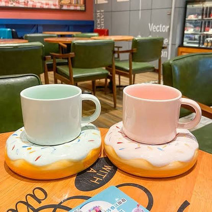 Pinteresty Ceramic Mug with Donut Saucer | Unique Find